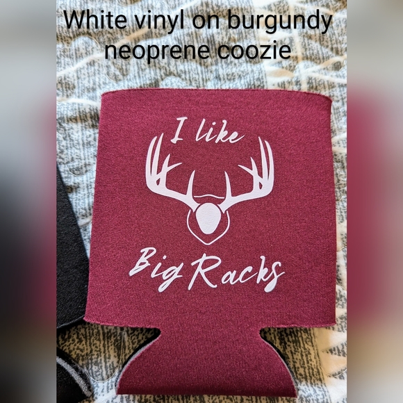 Set of 2 black & burgundy funny can coozies, BNWOT - Picture 3 of 5